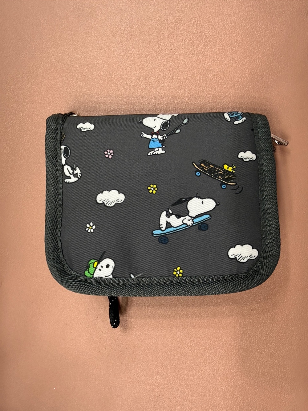 Kids' Snoopy Skateboard Zip Wallet - Black